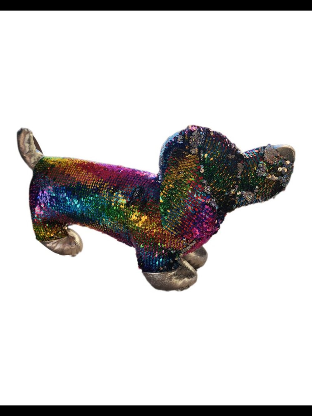 Dan Dee Rainbow Flip Sequin Dachshund Dog Plush Stuffed Animal